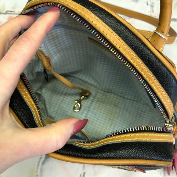 Dooney And Burke Navy Blue Leather Star Patch Satchel - Lindsey Lohan - Picture 8 of 8